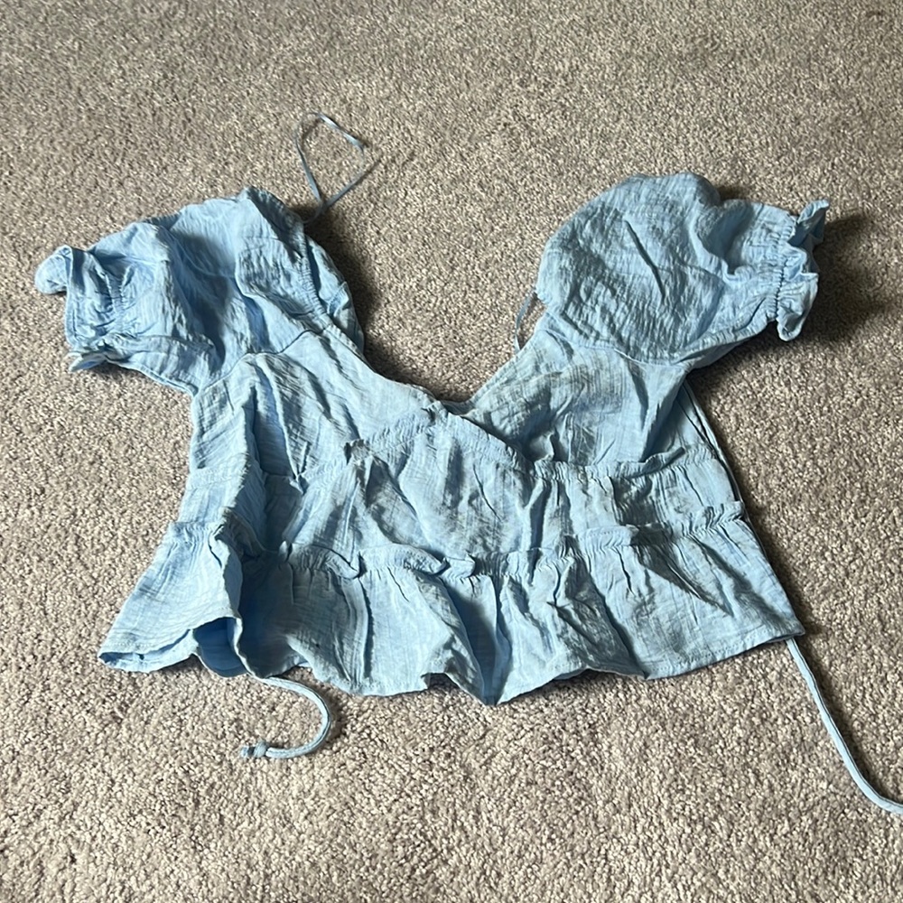 Blue Crop Top